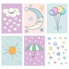 Baby Shower Card Set - for birthday, party, design