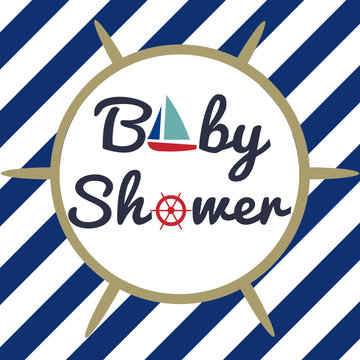 baby shower invitation design, nautical pattern