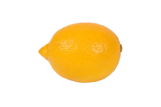 Yellow lemon, isolated, on white background