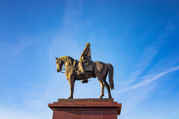 Statue on the hill before Buda castle, Budapest, Hungary.
