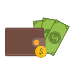 wallet with coin and cash