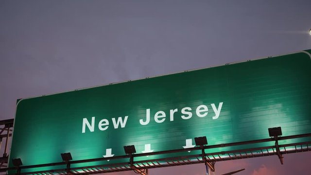 Airplane Landing New Jersey during a wonderful sunset