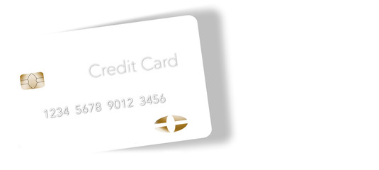 For a unique look, a white credit card is seen on a light background.