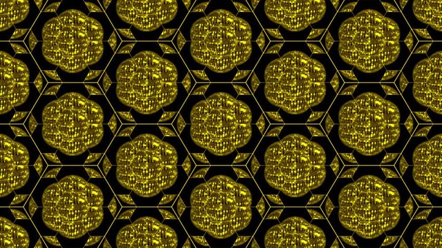 Seamless gold pattern with flowers.