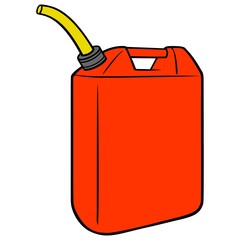 Gasoline Can Illustration - A vector cartoon illustration of a full can of Gasoline.