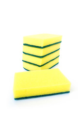 Sponge yellow white background.