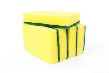 Sponge yellow white background.