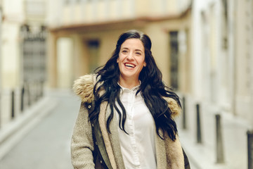 Obraz premium Portrait of mature woman strong and confident in a street.