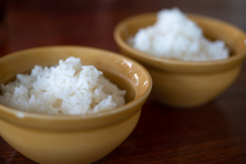Close up white thai rice.