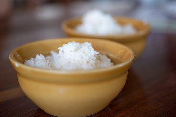 Close up white thai rice.