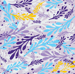 Seamless pattern with colorful branches