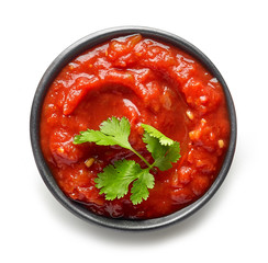 bowl of mexican salsa sauce - obrazy, fototapety, plakaty