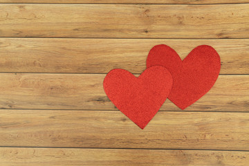 Valentine's Day background. Hearts of love. Valentines day concept. Flat lay, top view