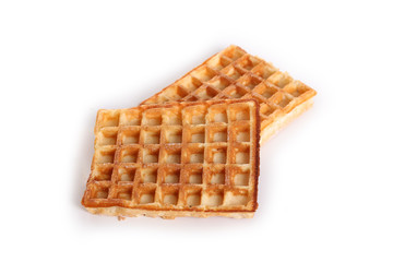 gaufre au sucre sur fond blanc,pâtisserie