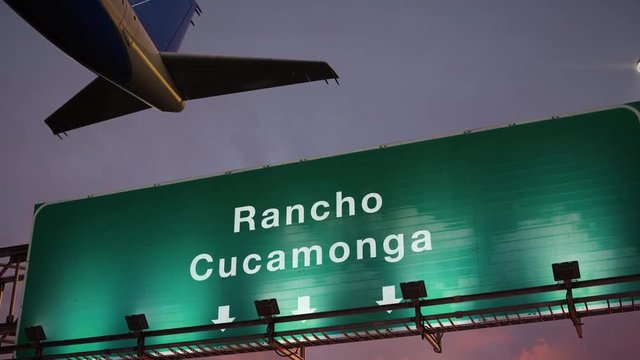 Airplane Take off Rancho Cucamonga during a wonderful sunset