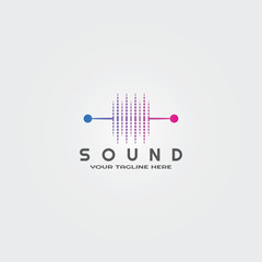 sound logo template, vector logo technology for business corporate, creative music, element, illustration -vector