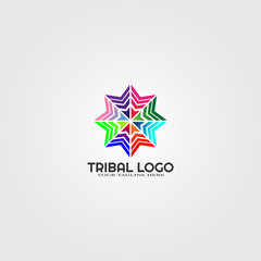 abstract tribal logo template. Modern, colorful designs, cultural ornaments, regional cultural symbols, traditional, elements, illustration -vector