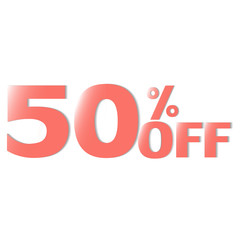 Black shading letters discount, 50% discount for fonts that are designed to be readily available and for text color using PANTONE 16-1546 TPX Living Coral because this pantone popular in 2019.