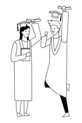 graduation ceremony friends black and white