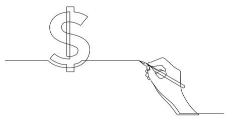 hand drawing business concept sketch of dollar sign
