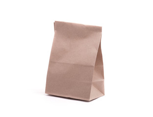 Paper brown mocap bag. Isolate. Studio photography