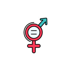 Equality,  female, male icon. Element of feminism illustration. Premium quality graphic design icon. Signs and symbols collection icon for websites, web design