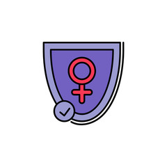 shield, women, gender icon. Element of feminism illustration. Premium quality graphic design icon. Signs and symbols collection icon for websites, web design