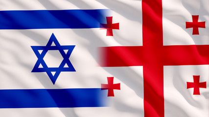 Waving Israel and Georgia Flags