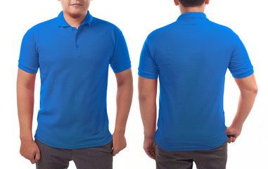 Blue Collared Shirt Design Template