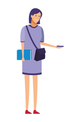 girl casual outfit smartphone