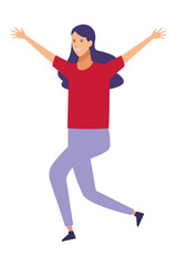 girl cheerful gesture