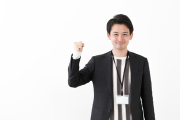 portrait of asian businessman isolated on white background