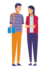 Fototapeta premium casual outfit couple talk