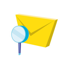 envelope mail with magnifying glass