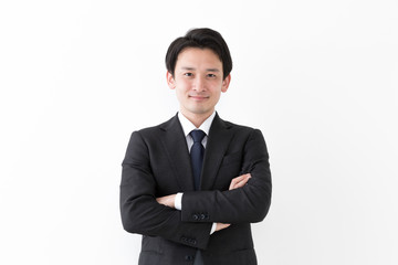 portrait of asian businessman isolated on white background