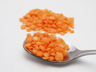 ヒラマメ　レンズ豆　オレンジ色