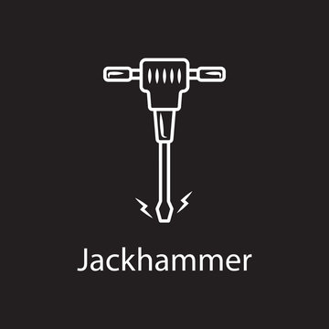 Jackhammer icon. Simple element illustration. Jackhammer symbol design from Construction collection set. Can be used in web and mobile