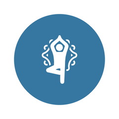 Yoga Fitness Tree Pose Icon. Flat Design Isolated Illustration.