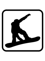 design button cool logo fahren snowboard sprung springen stunt spaß sport winter urlaub ferien ski piste schnell kalt clipart umriss silhouette snowboarden brett sprungchance