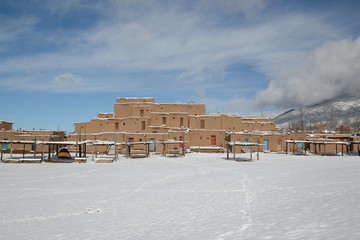 Taos pueblo in winter