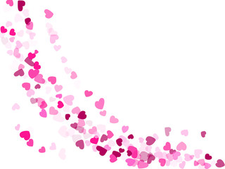 Hearts confetti flying vector background graphic design.
