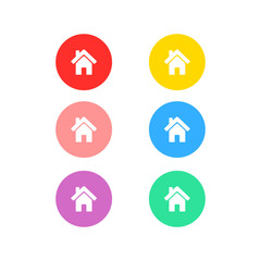 home icon set isolated vector