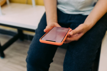 siting and using cell phone