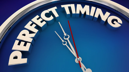 Fototapeta na wymiar Perfect Timing Great Timeliness Clock 3d Illustration
