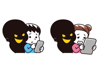 スマートフォンとタブレットを使う子供に忍び寄る影