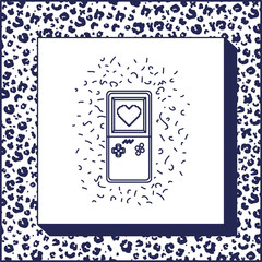 90s label with vido game retro