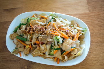 Vegetarian Food with noodle and tofu