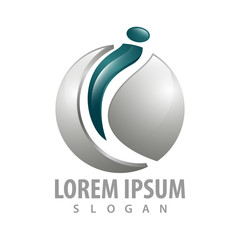 Initial letter i sphere logo concept design. Symbol graphic template element vector