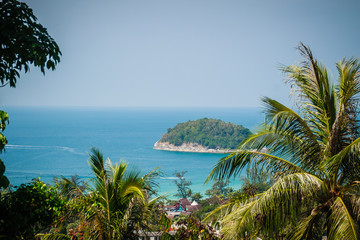 Beautiful view of Koh Pu (Crab Island). A small island peaceful island nearby Kata beach, Phuket, Thailand.