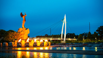 statue at night